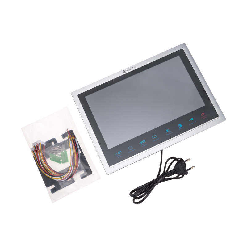 Цветной монитор видеодомофона 10,1" формата AHD(1080P), с сенсорным управлением, детектором движения, функцией фото- и видеозаписи (модель AC-439) securic